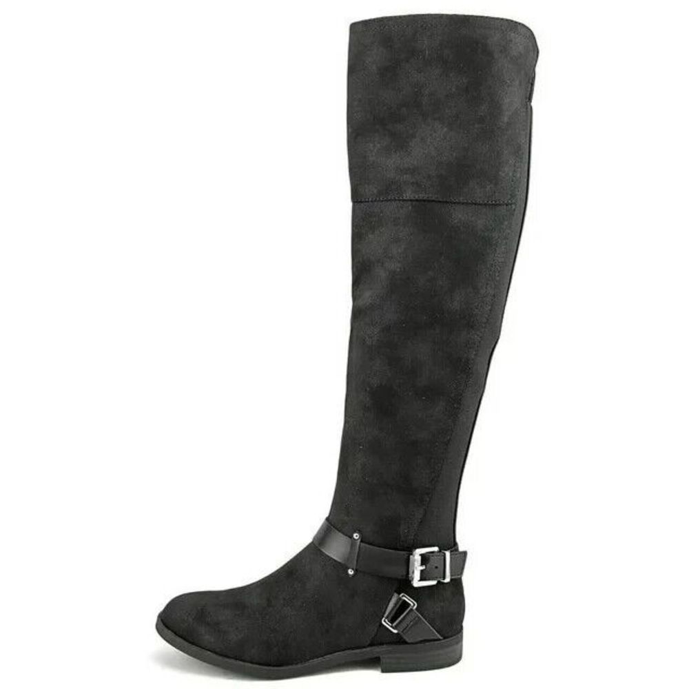 Bar lll Womens Black Dolly Knee High Wide Calf Suede Riding Boots US 7 EU 37.5